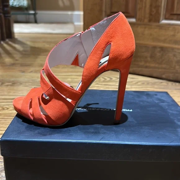 Orange French Connection Suede Heels - Picture 5 of 5